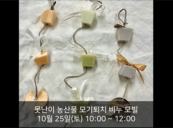 못난이 농산물 활용 모기퇴치 비누 모빌 만들기(3천원)